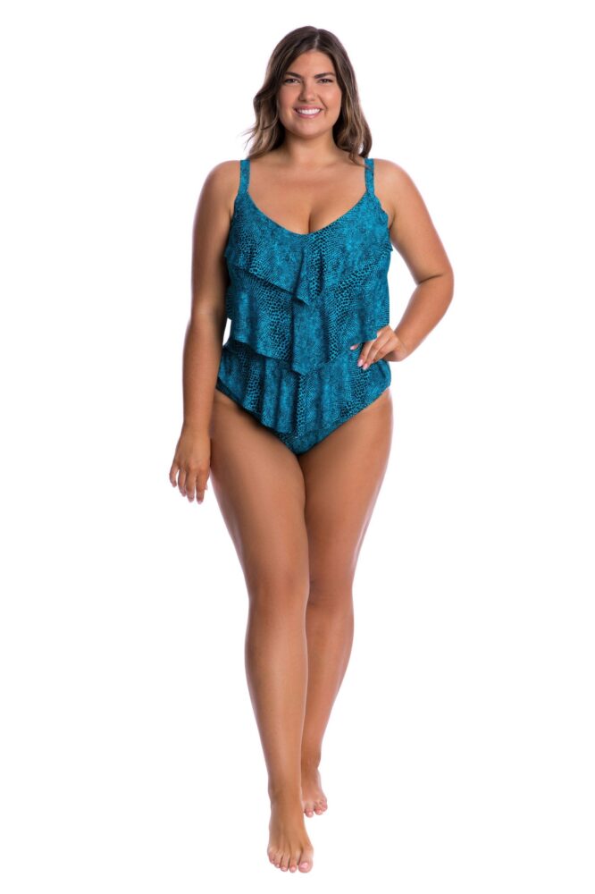 Capriosca 3 Tier One Piece – Turquoise Snake