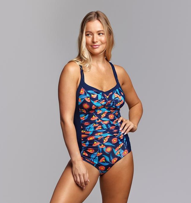 Funkita Form Ruched Front One Piece Gum Shy