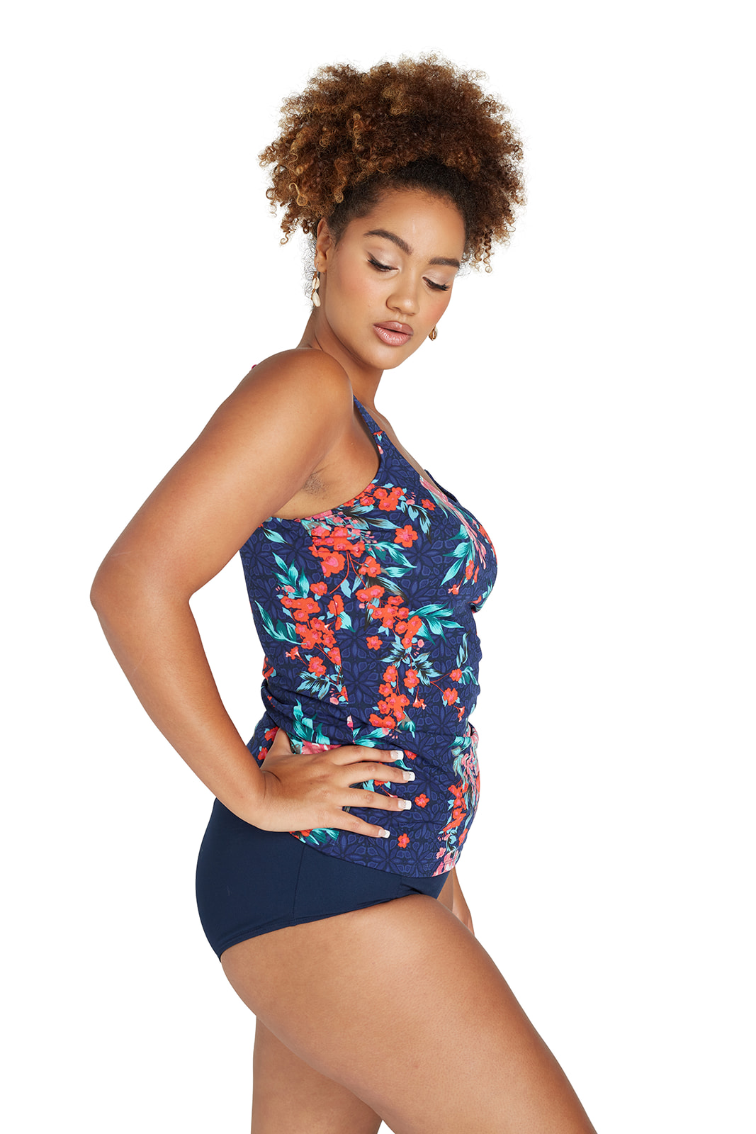 Swimsuits For All Women's Plus Size Chlorine Resistant H-Back Sarong Front  One Piece Swimsuit 20 New Poppies